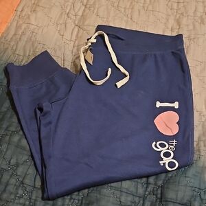 GAP Womens Navy Sweatpants with Pink Heart